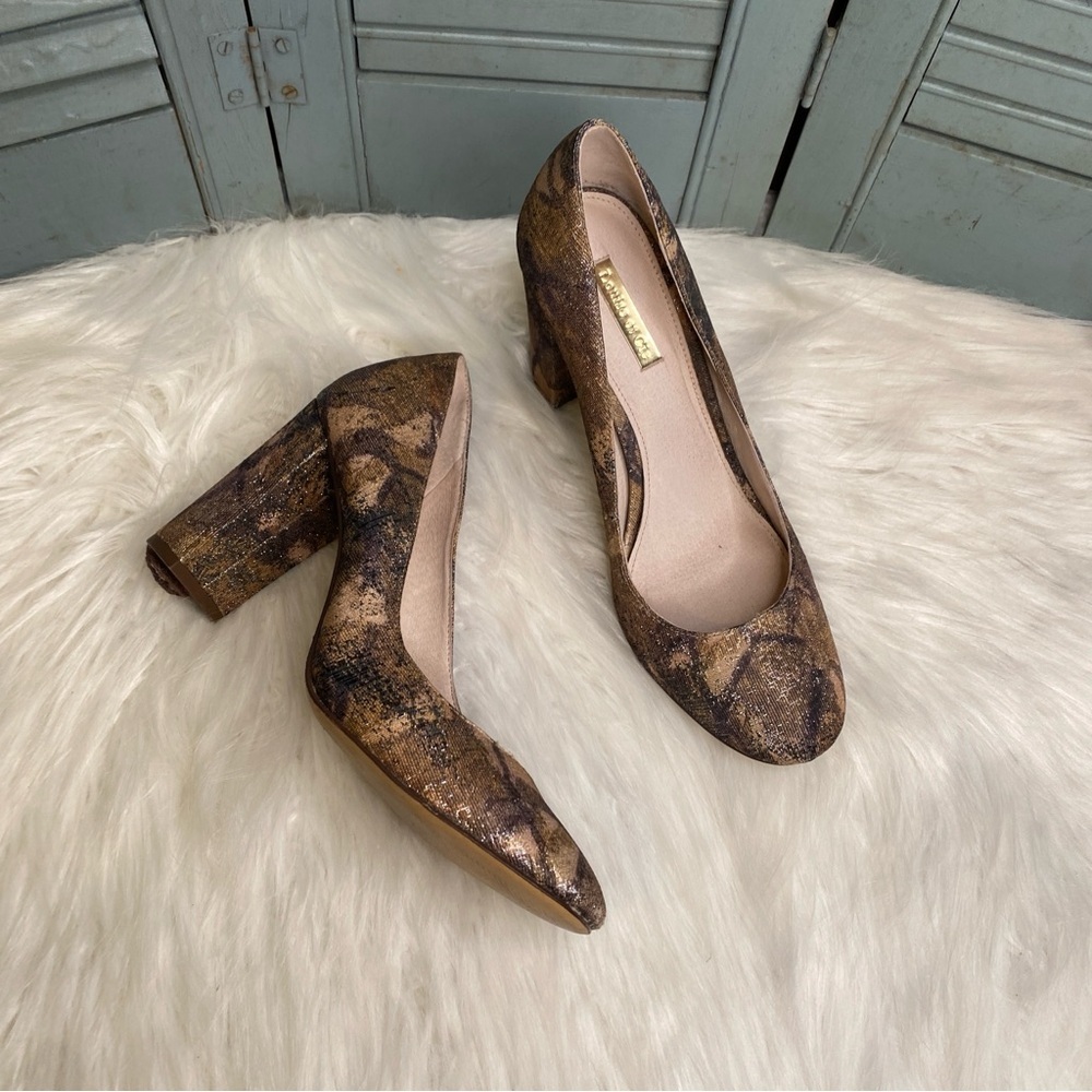 Louise et Cie Jianna Brocade Block Heel Round Toe Pumps Size 8.5